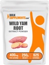 BulkSupplements.com Wild Yam Türlü Toz - Kökten, Herbal Supplement, Wild Yam Supplement - Gluten Free, 400 mg per Service, 250g (8.8 oz) (Pazar 1)