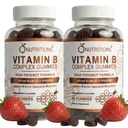 O NUTRITIONS Vitamin B Complex Vegan Gummies with Vitamin B12, B7 as Biotin, B6, B6, B8, B9 as Folate for Stress, Enerji ve Sağlıklı Immune System (2 Pack)