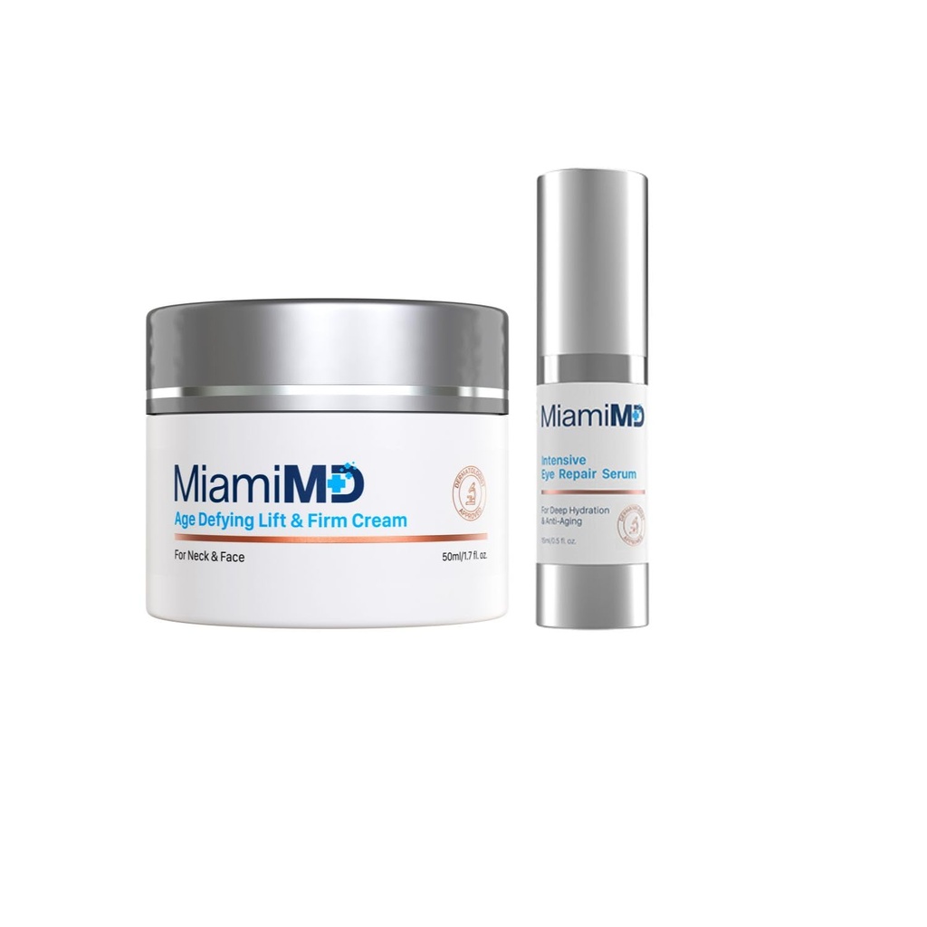 Age-Defying Lift & Firm Cream - Anti Aging and Skin Firming Cream For All Skin Types and Eye Serum (15ml) Under Eye Treatment for Dark Circles, Crow's Feet & Eye Bags - Eye Serum for All Skin Type - D