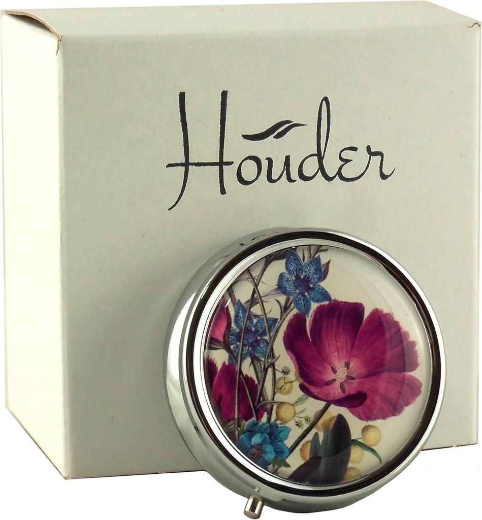Tasarımcı Pill Box by Houder - Dekoratif Pill Case with Gift Box - Meds in Style (Violets)