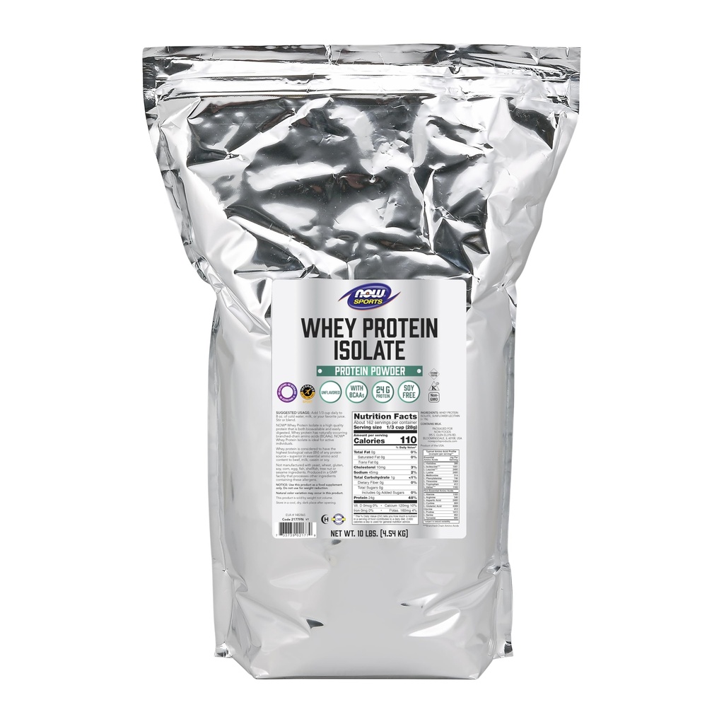 Şimdi Gıda Spor Beslenme, Whey proteini, BCAAs ile 25 g, Unflavored Toz, 10Pound