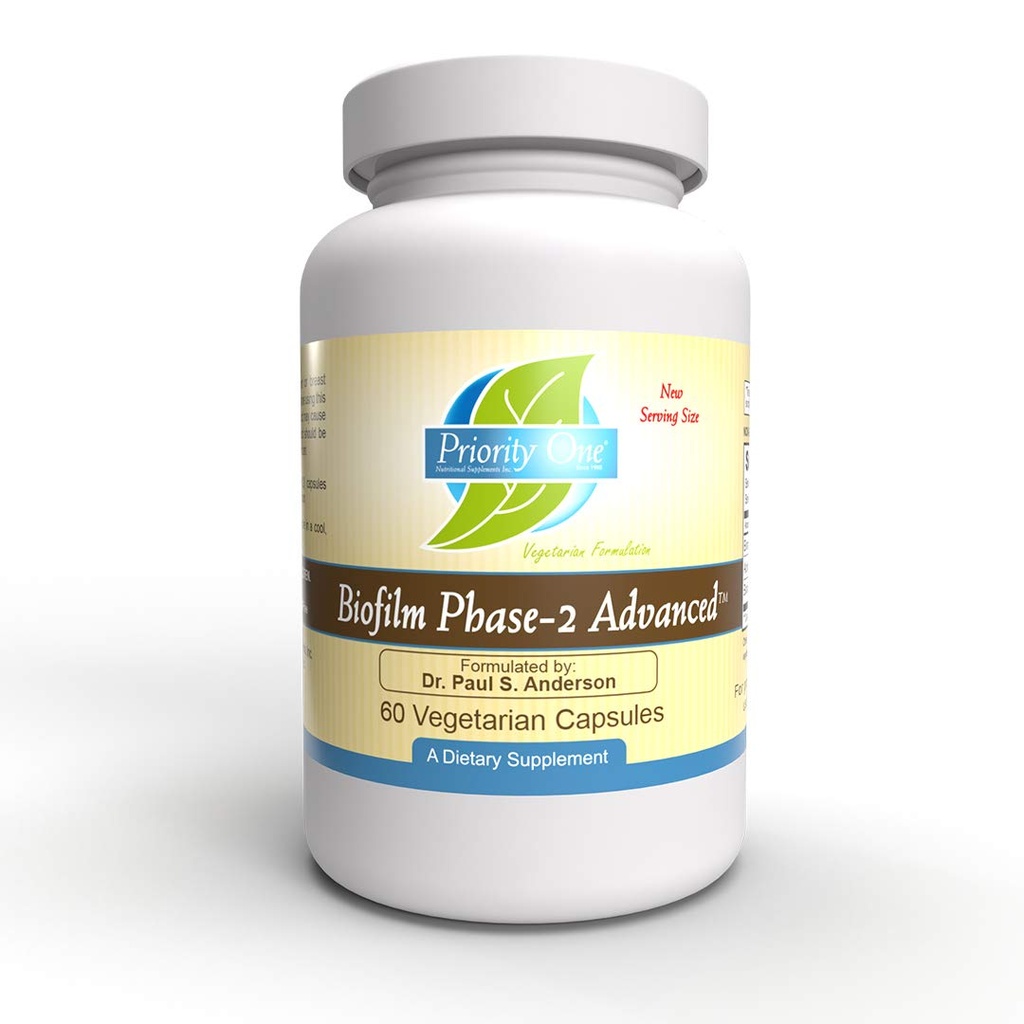 Προτεραιότητα One Vitamins Biofilm Phase-2 Advanced 60 Vegetarian Capsules Αποκλειστικά σχεδιασμένο από: Dr. Paul S. Anderson - Disrubtion of Advanced biofilms*