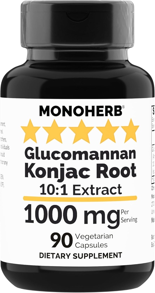 MONOHERB Amorphophallus konjac Radix Ekstraksiyon Glucomannan 1000 mg - 90 Vegetarian Capsules