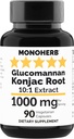 MONOHERB Amorphophallus konjac Radix Ekstraksiyon Glucomannan 1000 mg - 90 Vegetarian Capsules