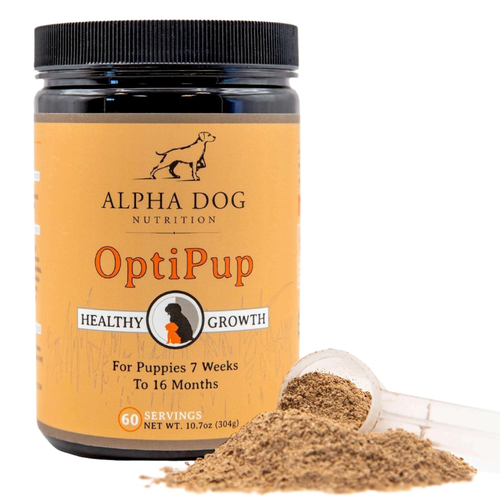 Alpha Dog Nutrition OptiPup All-in-1 Puppy Multivitaminins 31 Superfoods Aluding Probiyotiks and Prebiyotiks for Digestive Support, Skin & Immune Health ve Optimum Büyüme (60 Hizmet)