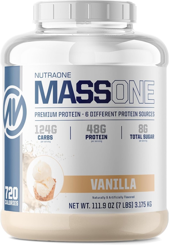 NutraOne Mass Gainer Mass Protein Powder Gain Mass Protein Meal Replacement (Βανίλια - 7 lbs.)