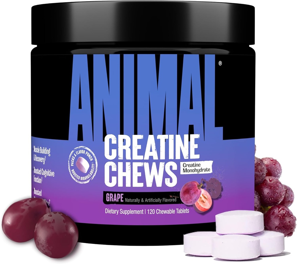 Hayvan Kretine Chews Tabletleri - AstraGin ile Aborpsiyonunu Geliştirmek için Krep, Deniz Salt Eklenen Pumps, Delicious and Convenient Chewable Tabletler - Grapepe