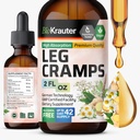 BIO KRAUTER Leg Cramps Tincture with Quinine - Ginger & Chamomile Liquid Extracts for Leg Cramps - Natural Alkol & Sugar Free Formula - Vegan Drops 2 Fl.Oz.
