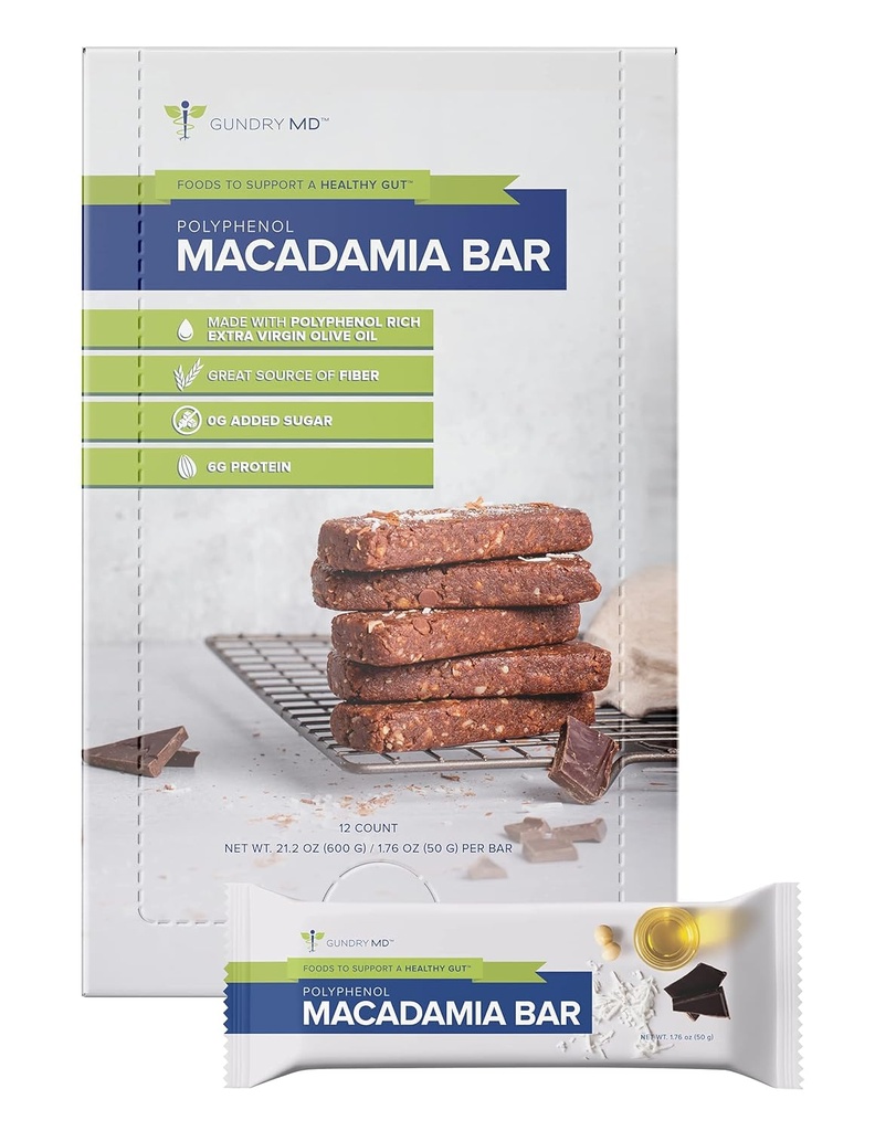 Gundry MD Polyol Rich Macadamia Nut Bars, 12 Pack