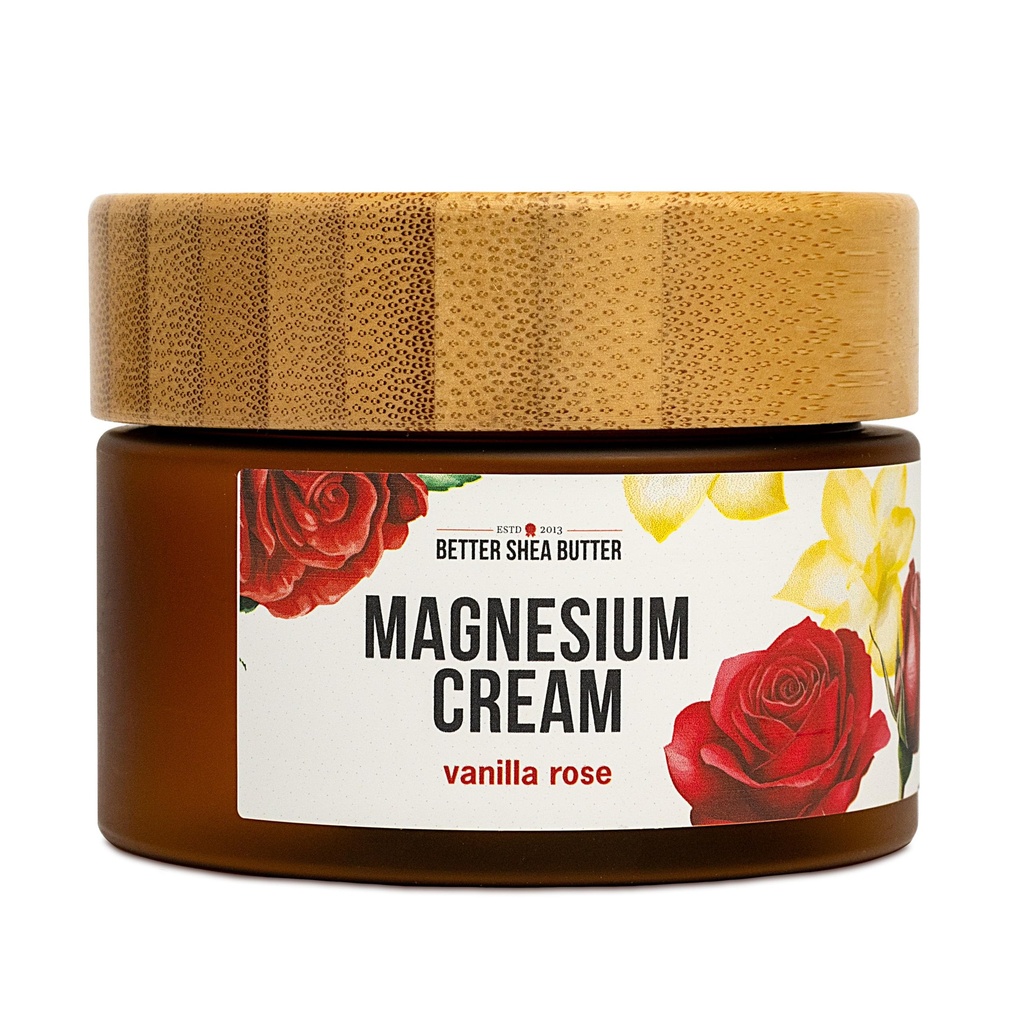 Daha iyi Shea Butter Magnezyum Lotion for Women | Vanilla Rose | For Orchid, Kids & Bebekler | Relieves Kas Ger & Leg Cramps | Organik & Doğal Malzemeler