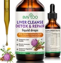 Liver Cleanse Detox & Material Drops - 2000 mg Süt Butle, Dandelion Root, Artichoke, Silymarin Extract, & Turmeric Herbs - Vegan, Non-GMO - 2 Fl Oz (60 ml) Şişe