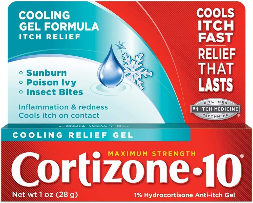 Cortizone-10 Soğutma Yardımı Anti-Itch Gel 1 oz (Paket 12)