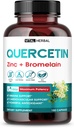 Premium Υψηλή καθαρότητα Quercetin 98% με κάψουλες Bromelain για μέγιστη δύναμη με πράσινο τσάι Ashwagandha - Υποστηρίζει συνολική δύναμη της υγείας ενέργειας - 150 ημέρες προσφοράς