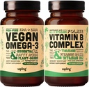 Vegan Omega 3 & Vitamin Vegan B Complex Sche - Plant-Based DHA & EPA Fatty Asits, Essential B1, B2, B3, B5, B6, B7, Folate