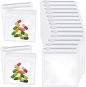 Zonon Pill Pouch Çantalar Kullanılabilir Reusable Pill Baggies Clear Plastik Çanta Kendi Saldır Seyahat Hekimliği Cod Liver Oil için Slide Lock ile Organize Depolama ve Küçük (12 Adet)