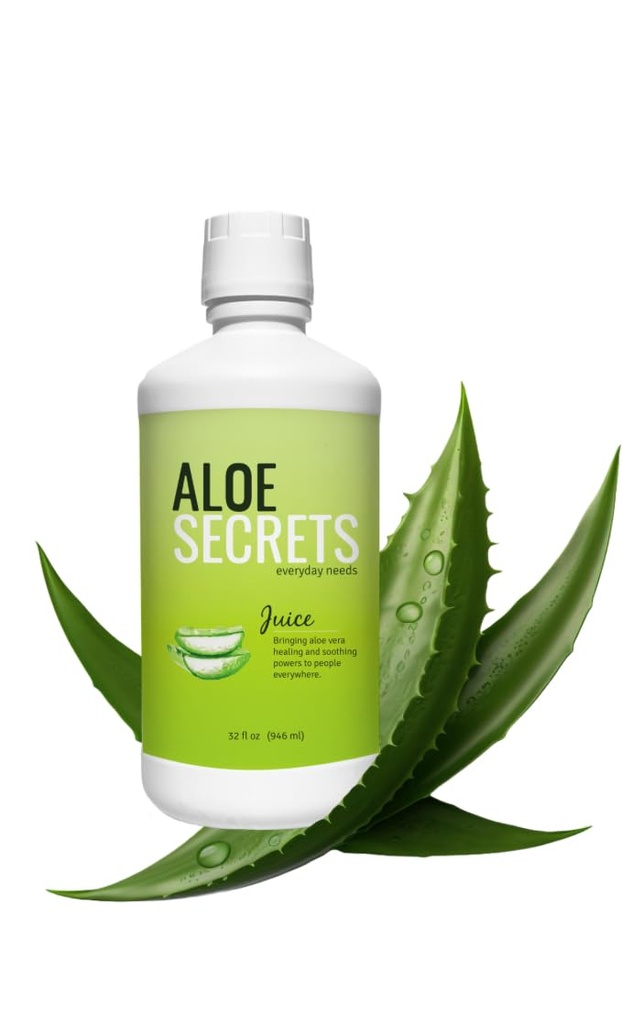 ALOE SECRETS Aloe Vera Juice - Revitalize Your Wellness - Unflavored, 32oz - Geliştirilmiş Digestion, Nourish Skin, Hydrate - Bonus: E-Book