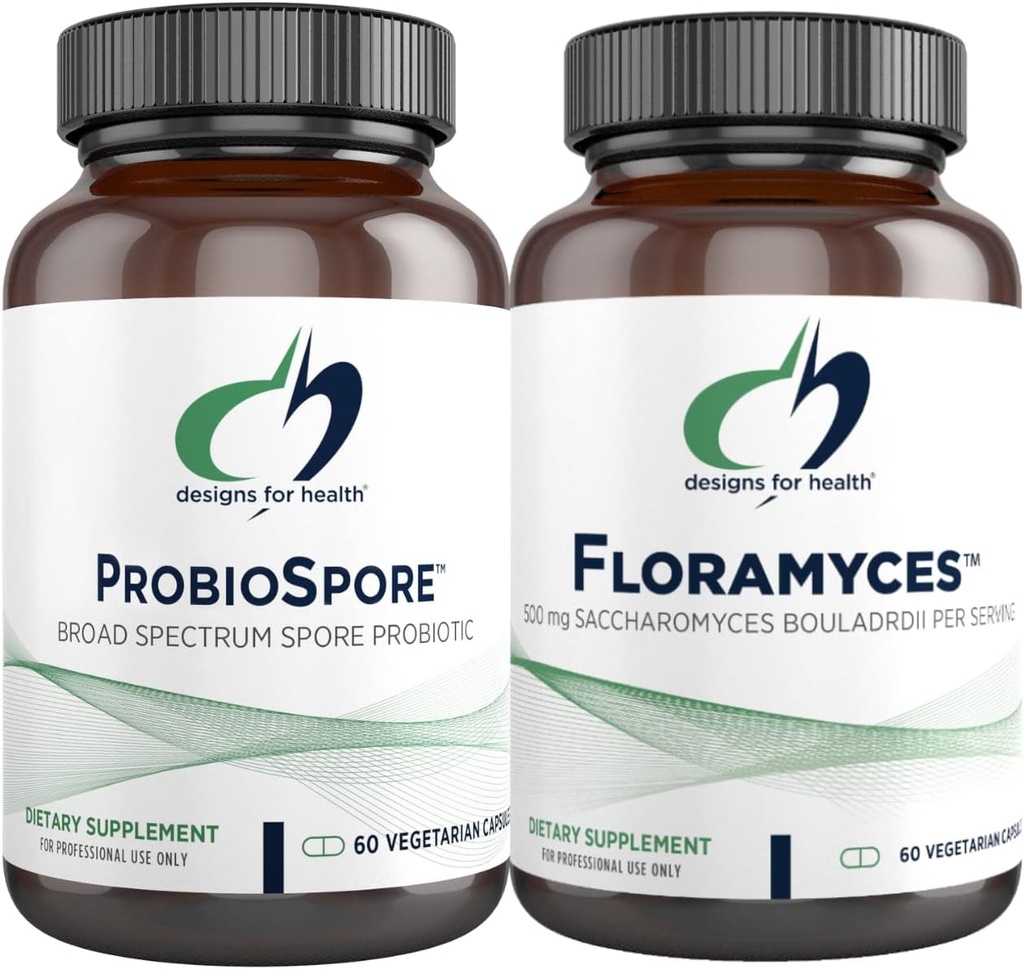 Σχέδια για την υγεία Saccharomyces Boulardii (60 κάψουλες) + ProbioSpore Spore με βάση το προβιοτικό (60 κάψουλες) - 2 συμπληρώματα για την υγεία των εντέρων - Ράφι-σταθερό, ανθεκτικό στα οξέα προβιοτικά