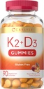 Carlyle Vitamin D3 K2 Gummies | 90 Count | 5.000 D3 + 100 mcg MK7 | Vejetaryen, Non-GMO ve Gluten Ücretsiz Vitamin Tamamlama