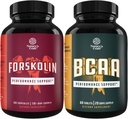 Doğal Pre Workout Forskolin Supplement ve Branş Zincirleri Tamam - Doğal Enerji Sistemleri ve İşout Tamamı - Vegan BCAA Capsules Post Workout Muscle Recovery