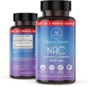 NAC Supplement N-Acetyl Cysteine 1000 mg,Energyr, Lung, Immune System, Fertness | 120 N-Acetyl-L-Cysteine Capsule