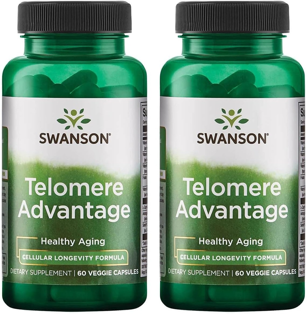 Swanson Ultra Telomere Πλεονέκτημα 60 Veg Caps 2 Συσκευασία