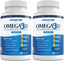 Triple Strength Pharmaceutical Grade Fish Oil 2750 mg - Vitamin D3 50mcg - 1500 mg EPA - 680 mg DHA - Kalp - Cholesterol - LDL - HDL - Hayır Burps veya Heartburn - High Concentration - 90 Servisler