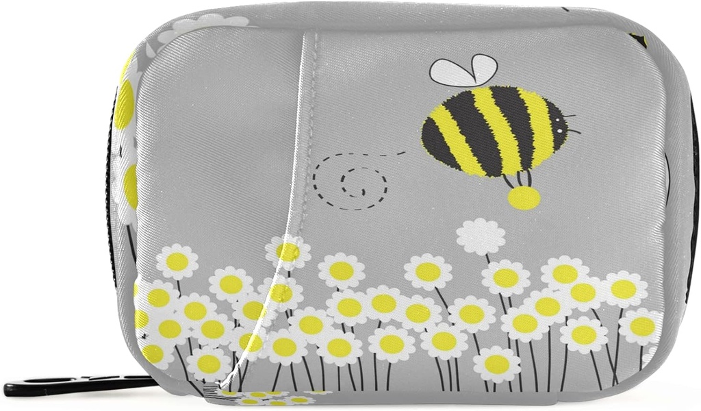 Cartoon Daisy Bee Pill Box 7 Günlük Pill Case Travel Pill Organizer Bag with diamond Weekly Case Compact Boyut for Vitamin Supplement Holder