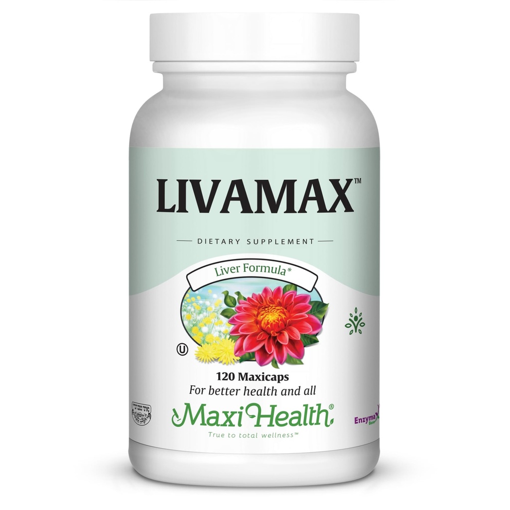 Maxi Health Livamax - Liver Formula - Süt Butle ve Dandelion Root - 120 Capsules - Kosher