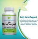 Nerve Support - Alpha Lipoic Acid 650 mg ile Gelişmiş Nerve Relief - Hands, Legs ve Foot Aches - 60 Capsules / 30 Day Supply