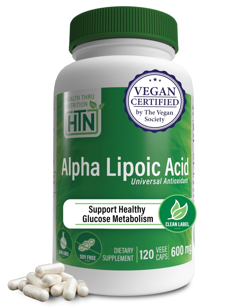 Sağlık Thru Beslenme Alfa Lipoic Asit 600 mg 120 Hizmet | sertifikalı Vegan | Universal Antioksi | Non-GMO, 3rd Parti Test Edildi, Hipoallergenic, Gluten Free, Soy Free ALA Capsules