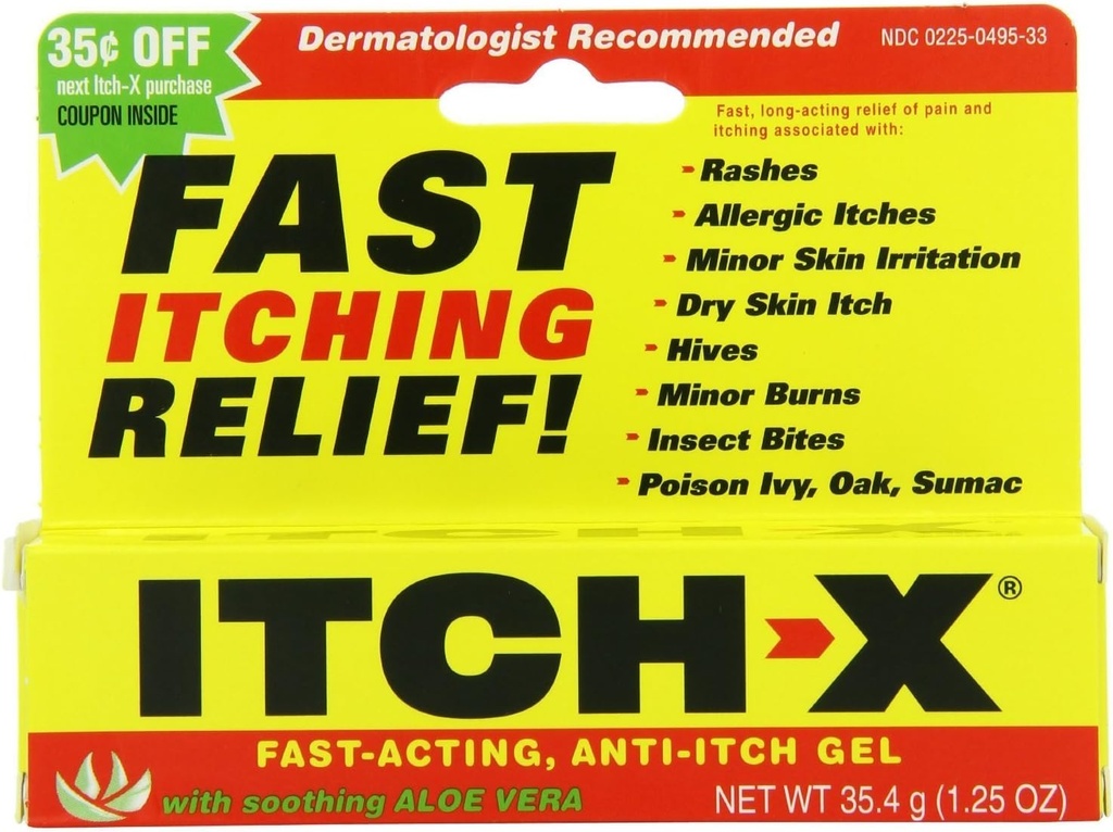 Itch-x Anti-Itch Gel ile Aloe Vera, 3 Count