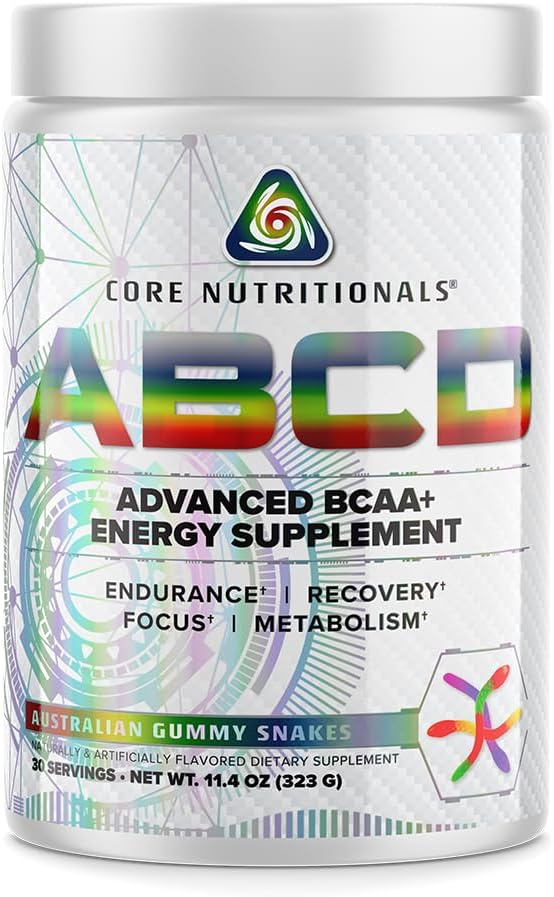 Core Nutritionals Platinum ABCD Gelişmiş BCAA Enerji Supplement, Endurance, Recovery ve Focus 30 Hizmet (Australian Gummy Snakes)