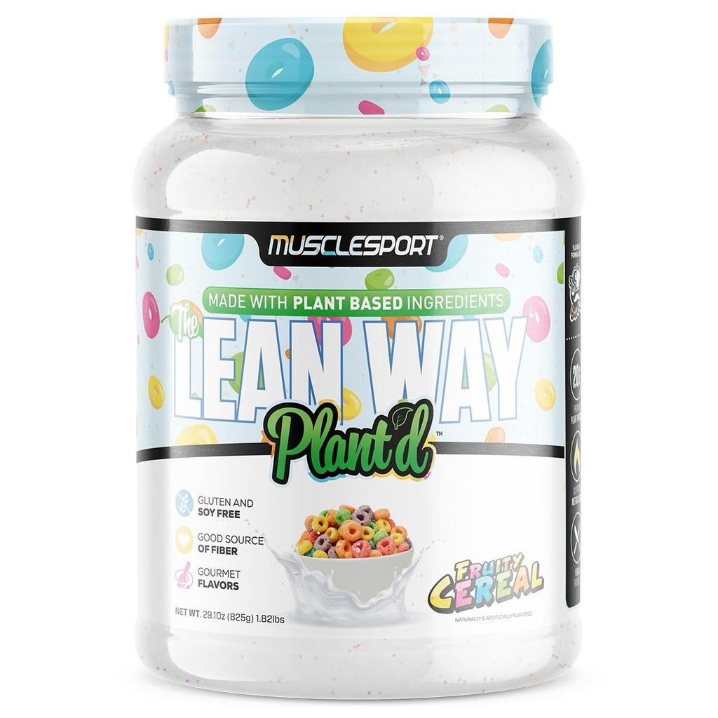 Kassport Lean Way Plant Protein - Pea Protein ve Brown Rice proteini, CLA, MCT ve L-Carnitine - 20 Hizmet (Fruity Cereal)
