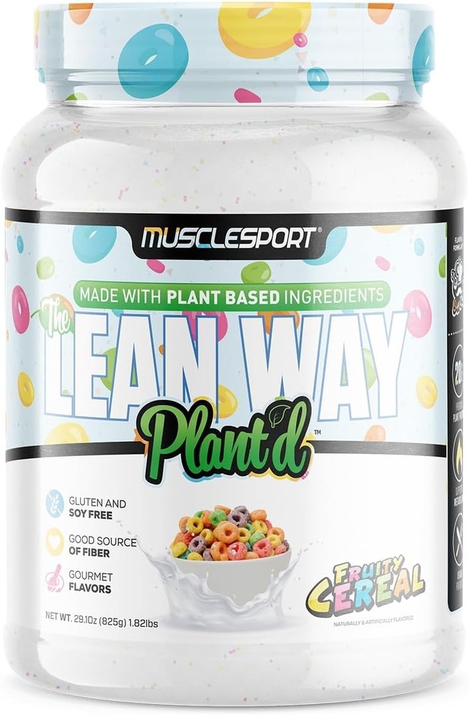 Kassport Lean Way Plant Protein - Pea Protein ve Brown Rice proteini, CLA, MCT ve L-Carnitine - 20 Hizmet (Fruity Cereal)