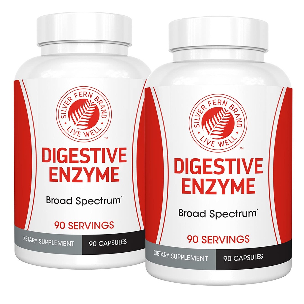 Silver Fern Brand Ultimate High Potency Digestive Enzyme Supplement - 2 Şişe -% 100 Intestinal Coverage - Digestive Comfort - Gıda Tolerability