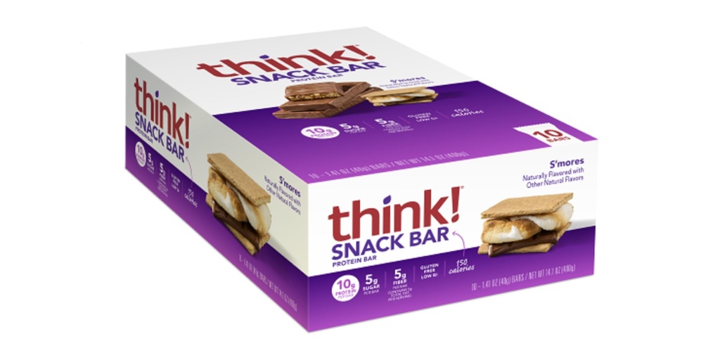 Düşün! Fiber Snack Bars için Chicory Root ile Protein Barlar, 1.4 Oz