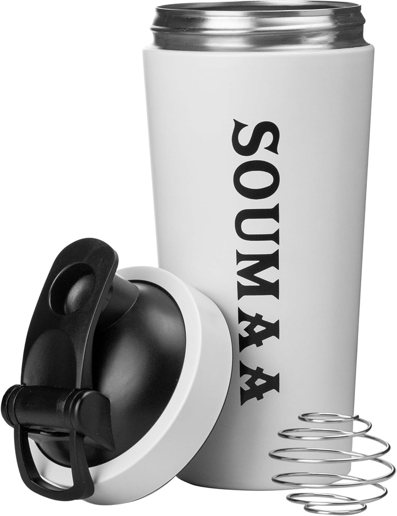 Μονωμένο μπουκάλι αναδευτήρα πρωτεΐνης από ανοξείδωτο χάλυβα με σύρμα Mixing Ball-24oz μονωμένος αναδευτήρας φιάλη για Bling Protein Powders, Smoothie Mixing, συμπλήρωμα ανάμειξης και για προ-εργασίες