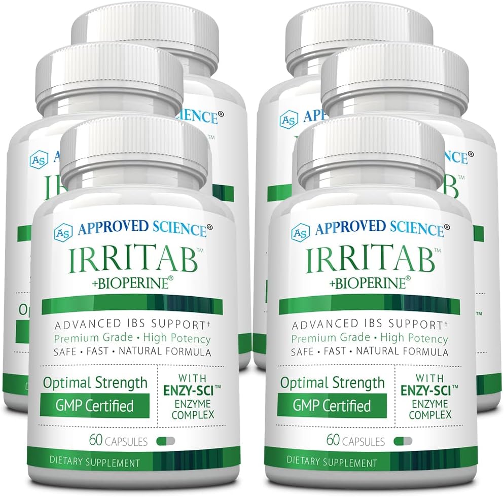 Onaylanmış Bilim Irritab - Doğal Digestive Enzyme Desteği - Toplam Destek - 6 Ay Supply