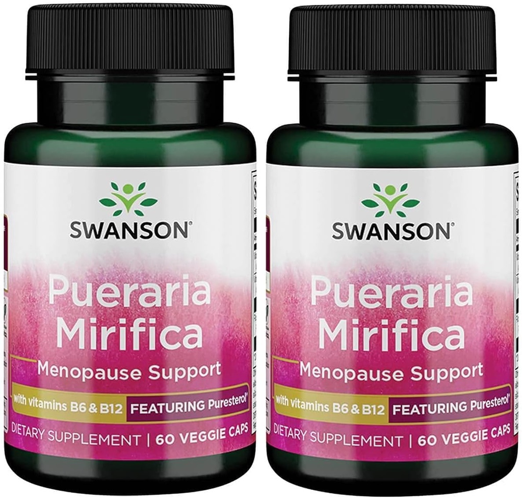 Swanson Pueraria Mirifica ile B6 '&' B12 - Puresterol 60 Veg Caps 2 Pack