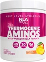 Thermogenic Amino Women's Pre Post & Intra Workout Booster (Mango Passion,30 Services) w BCAA Essential Amino Acids, Caffeine, & Electrolytes- Max Your Workouts w Παρατεταμένη ενέργεια-Vegan, Χωρίς ζάχαρη