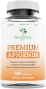 Συμπληρώματα Apigenin– 50mg 120 Caps, 4 Μήνες Προσφορά-Potent Bioflavonoid & Antioxidant.*Βοήθεια ύπνου για χαλάρωση, Prostate Health & More* Non-GMO -Gluten Free- Vegan