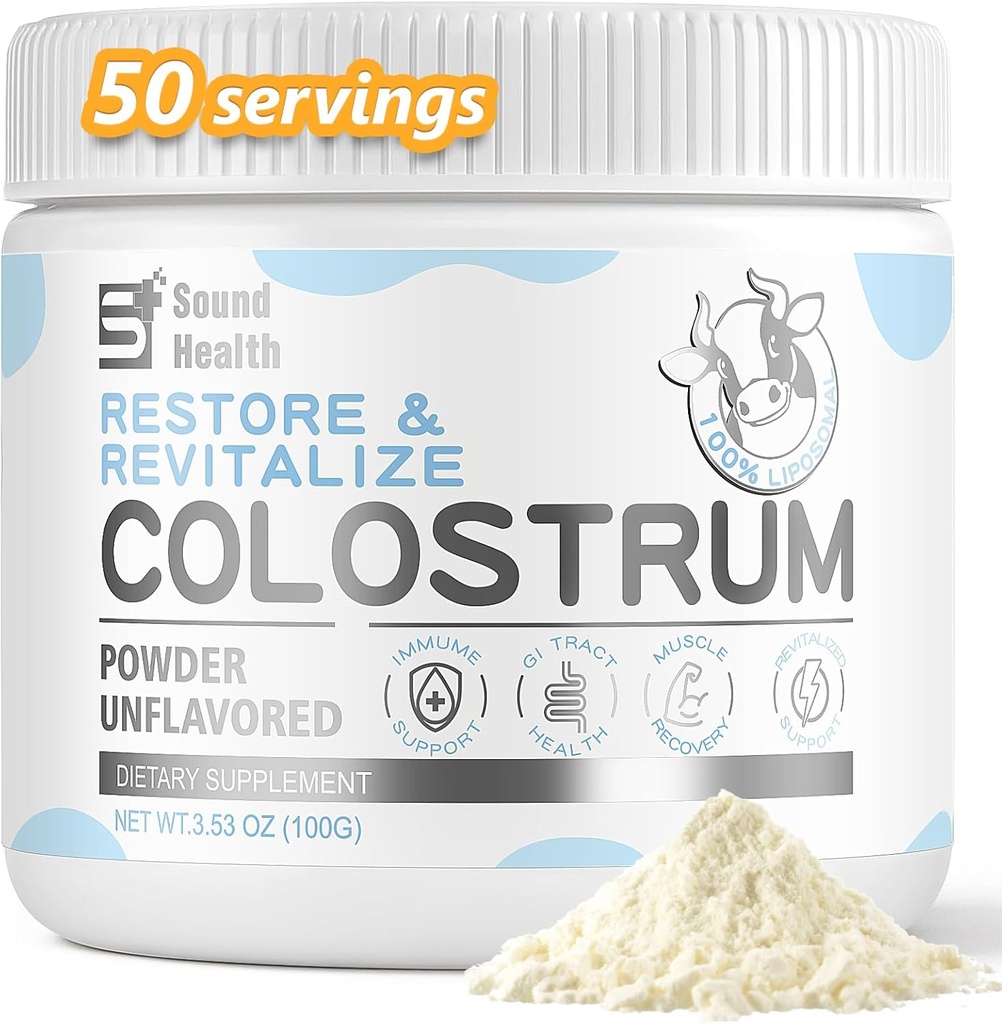 Colostrum Supplement Toz Insanlar için - Organik Bovine Colostrum Supplement for Gut Health, and Immune Support - Unflavored (73 Hizmet)