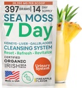 Atlantic Naturals Sea Moss 7 Day Detox Liver, Gallbladder & Kidney Cleanse - Dandelion Root ile Destek, Süt Butle, Burdock Root, Red Clover, Chanca Piedra - Pineapple Flavor Drink Mix (14 oz)