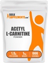 BulkSupplements.com Acetyl L-Carnitine Toz - ALCAR Toz, Acetyl L-Carnitine 1500 mg, Carnitine Supplement - Gluten Free, 1500 mg per Service, 5 kg (11 lbs) (Pazarlama için 5kg (11 lbs) (Pazarlama için 5kg