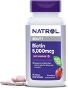 Natrol Beauty Biotin 5000 Live Saç, Skin, Nails ve Enerji Metabolism, 90 Strawberry-Flavored Fast Dissolve Tabletleri, 90 Day Supply