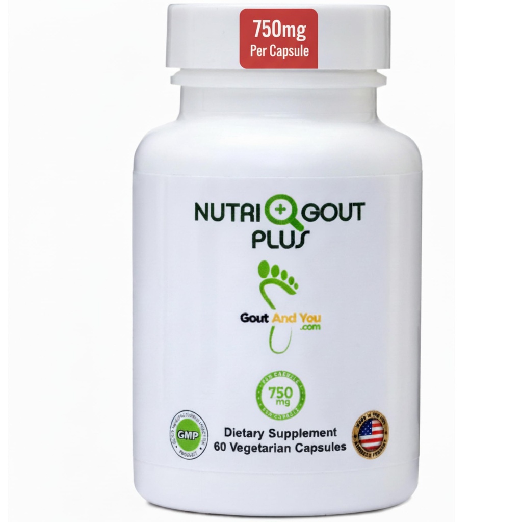 Gout and You NutriGout Plus - Uric Acid Support Premium Formula - 60 κάψουλες για χορτοφάγους - 750 mg ανά κάψουλα