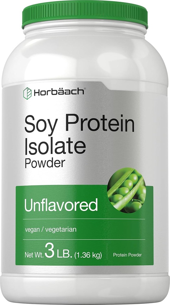 Horbaach Soy Protein Isolate Toz | 3 lb | Unflavored | for Women and Men | Vegetarian, Vegan, Non-GMO ve Gluten Free Free