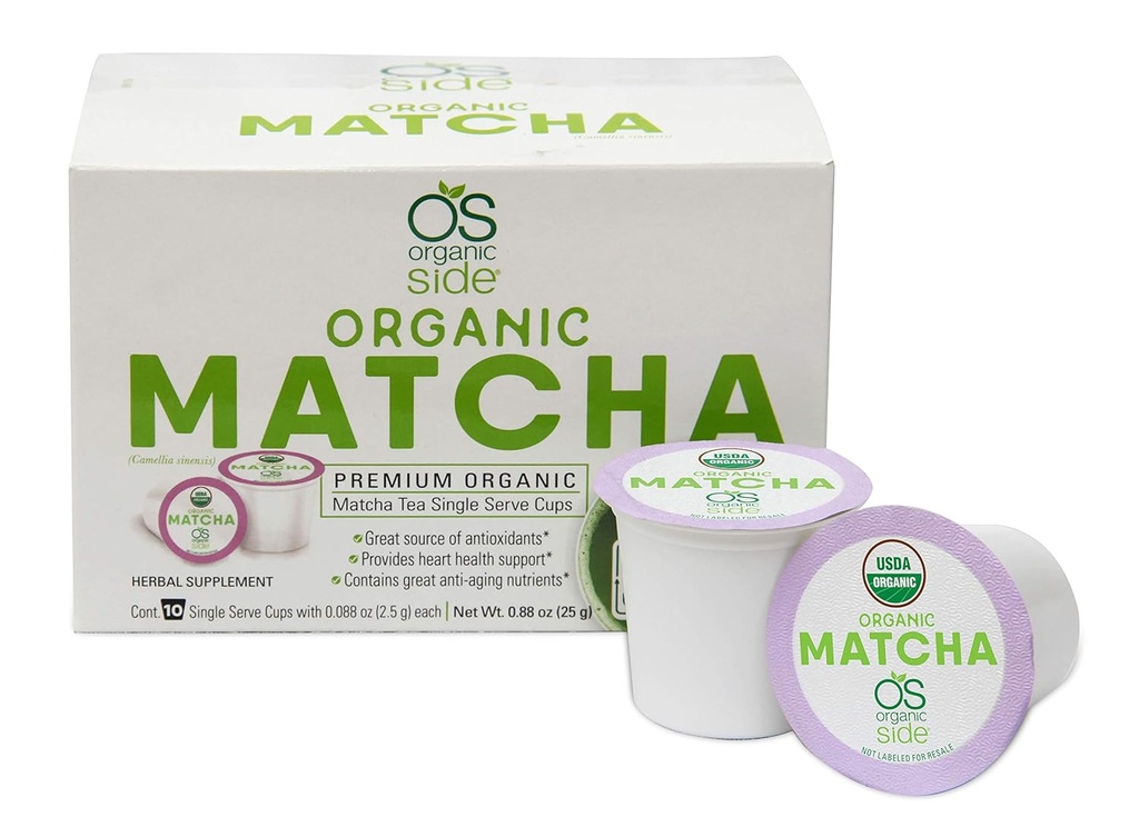 Greenside Detox Herbal Tea Single Serve Cups Matcha - Contains Anti-aging besinleri ve Antioksis - Herbal Body Supplements - Total 20 Cups (3-gram Hizmet/up)