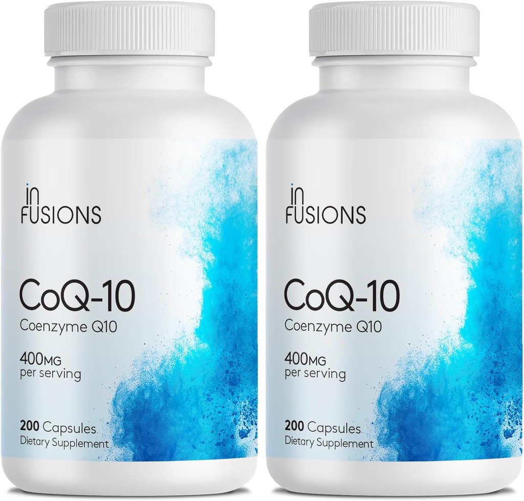 Infüzyonlar Pure Extra Strength CoQ10 400 mg 400 Capsules High Abxia Gluten Free Non-GMO 2 Pack
