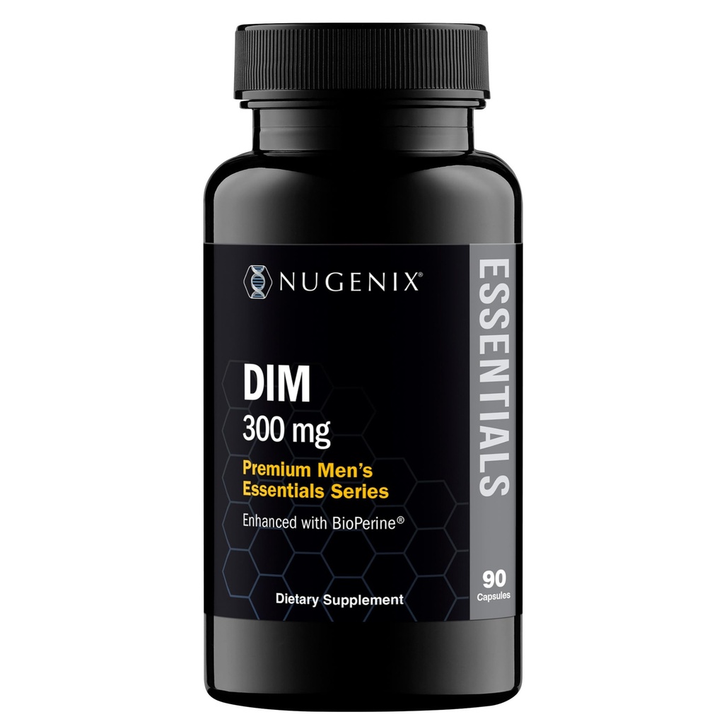 Nugenix Essentials DIM Supplement 305 mg Diindolylmethane & BioPerine για την ισορροπία ορμονών, 90 κάψουλες